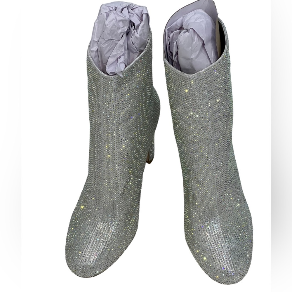 Azalea Wang Honey Bunch Silver Embellished Booties
